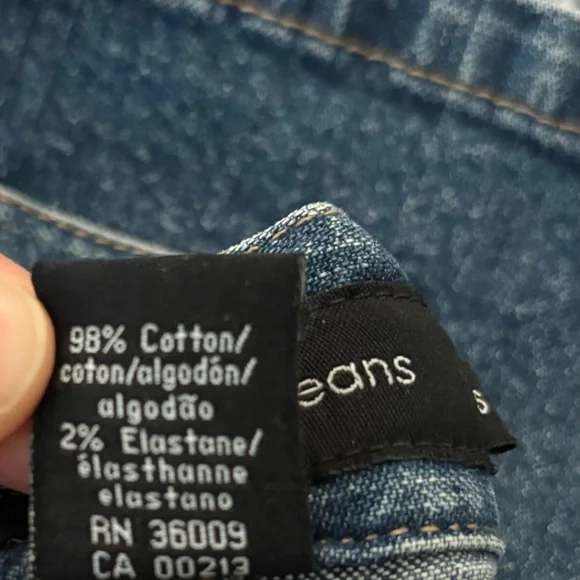 VTG Y2K Calvin Klein High Rise Straight Leg Blue Jeans Size 16 - Picture 8 of 9